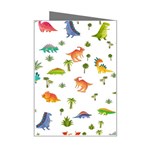 Baby Dino Seamless Pattern Mini Greeting Card Right