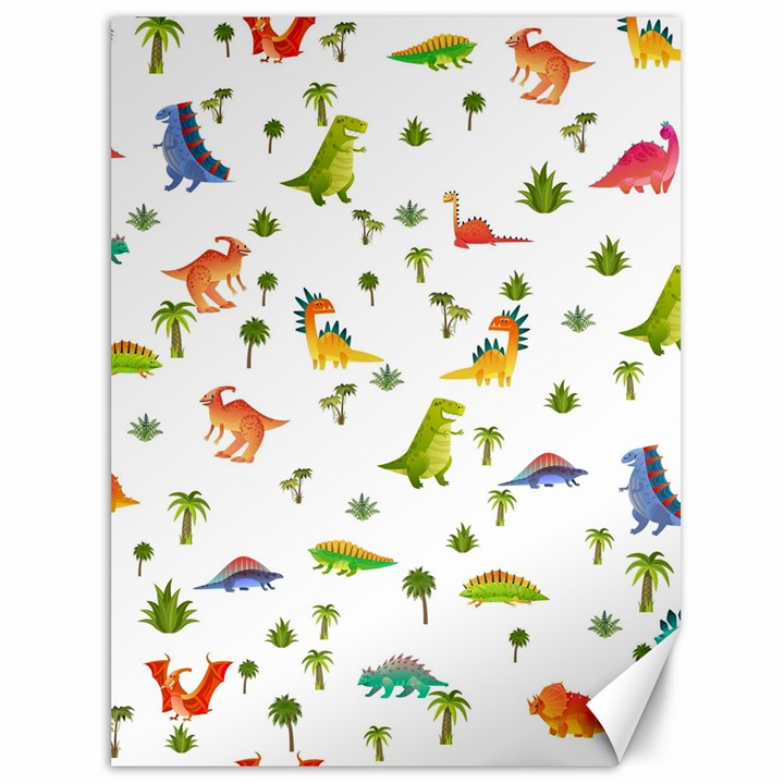 Baby Dino Seamless Pattern Canvas 36  x 48 