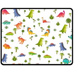 Baby Dino Seamless Pattern Fleece Blanket (medium) by Sarkoni