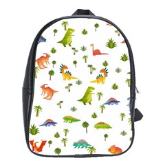 Baby Dino Seamless Pattern School Bag (xl) by Sarkoni