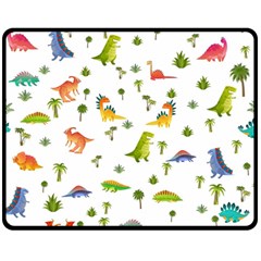 Baby Dino Seamless Pattern Two Sides Fleece Blanket (medium) by Sarkoni