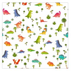 Baby Dino Seamless Pattern Square Satin Scarf (36  X 36 ) by Sarkoni