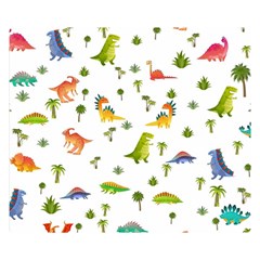 Baby Dino Seamless Pattern Premium Plush Fleece Blanket (small) by Sarkoni