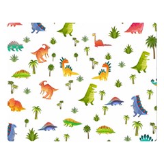 Baby Dino Seamless Pattern Premium Plush Fleece Blanket (large) by Sarkoni