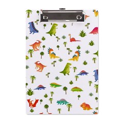 Baby Dino Seamless Pattern A5 Acrylic Clipboard by Sarkoni