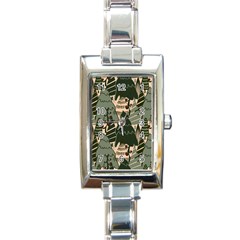 Christmas Vector Seamless Tree Pattern Rectangle Italian Charm Watch by Sarkoni