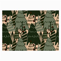 Christmas Vector Seamless Tree Pattern Large Glasses Cloth by Sarkoni