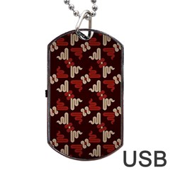 Oriental Dragon Motif Pattern Dog Tag Usb Flash (one Side) by Sarkoni