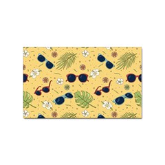 Seamless Pattern Of Sunglasses Tropical Leaves And Flowers Sticker Rectangular (100 Pack) by Sarkoni