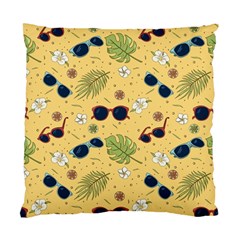 Seamless Pattern Of Sunglasses Tropical Leaves And Flowers Standard Cushion Case (two Sides) by Sarkoni