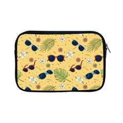 Seamless Pattern Of Sunglasses Tropical Leaves And Flowers Apple Ipad Mini Zipper Cases by Sarkoni