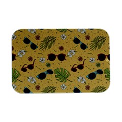 Seamless Pattern Of Sunglasses Tropical Leaves And Flowers Open Lid Metal Box (silver)   by Sarkoni