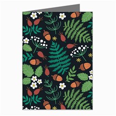 Pattern Forest Leaf Flower Motif Greeting Cards (pkg Of 8) by Sarkoni