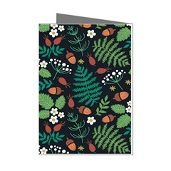 Pattern Forest Leaf Flower Motif Mini Greeting Cards (pkg Of 8) by Sarkoni