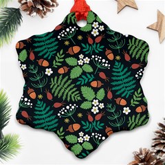 Pattern Forest Leaf Flower Motif Ornament (snowflake) by Sarkoni