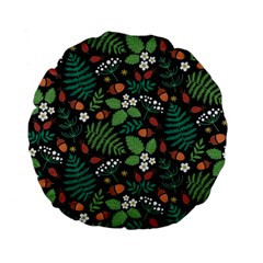 Pattern Forest Leaf Flower Motif Standard 15  Premium Flano Round Cushions by Sarkoni