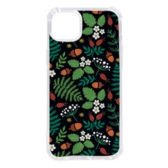 Pattern Forest Leaf Flower Motif Iphone 14 Plus Tpu Uv Print Case by Sarkoni