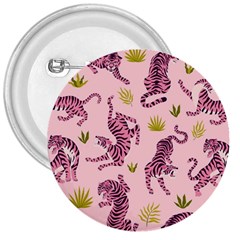 Pink Tigers And Tropical Leaves Patern 3  Buttons by Sarkoni