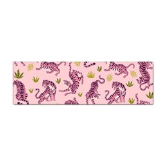 Pink Tigers And Tropical Leaves Patern Sticker (bumper) by Sarkoni