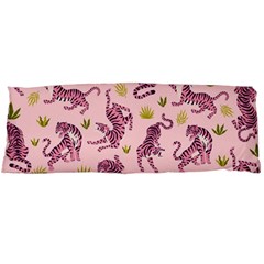 Pink Tigers And Tropical Leaves Patern Body Pillow Case (dakimakura) by Sarkoni