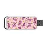 Pink Tigers And Tropical Leaves Patern Portable USB Flash (One Side) Front