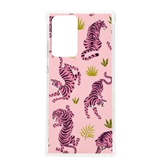 Pink Tigers And Tropical Leaves Patern Samsung Galaxy Note 20 Ultra Tpu Uv Case by Sarkoni