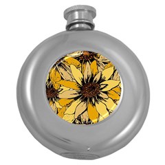 Colorful Seamless Floral Pattern Round Hip Flask (5 Oz) by Sarkoni