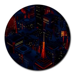 Architecture City Pixel Art Round Mousepad by Sarkoni