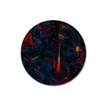 Architecture City Pixel Art Magnet 3  (Round) Front