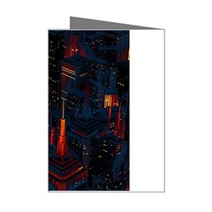 Architecture City Pixel Art Mini Greeting Cards (pkg Of 8) by Sarkoni