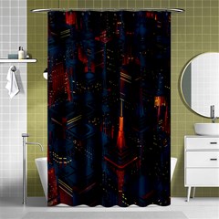 Architecture City Pixel Art Shower Curtain 48  X 72  (small)  by Sarkoni