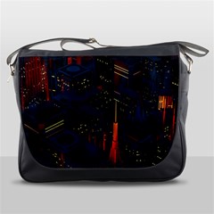 Architecture City Pixel Art Messenger Bag by Sarkoni