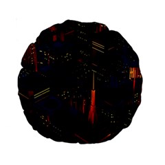 Architecture City Pixel Art Standard 15  Premium Round Cushions by Sarkoni