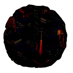 Architecture City Pixel Art Large 18  Premium Flano Round Cushions by Sarkoni