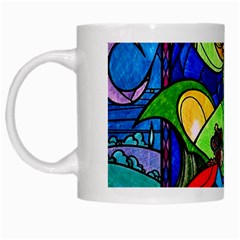 Beauty And The Beast Stained Glass Rose White Mug by Sarkoni