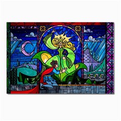 Beauty And The Beast Stained Glass Rose Postcard 4 x 6  (pkg Of 10)