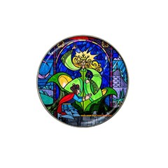 Beauty And The Beast Stained Glass Rose Hat Clip Ball Marker by Sarkoni