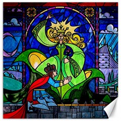 Beauty And The Beast Stained Glass Rose Canvas 16  X 16  by Sarkoni