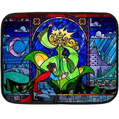 Beauty And The Beast Stained Glass Rose Two Sides Fleece Blanket (mini) by Sarkoni