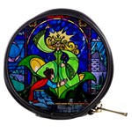 Beauty And The Beast Stained Glass Rose Mini Makeup Bag Front