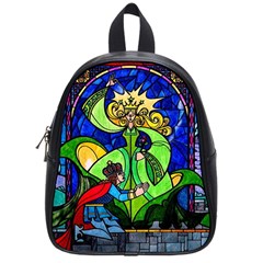 Beauty And The Beast Stained Glass Rose School Bag (small) by Sarkoni