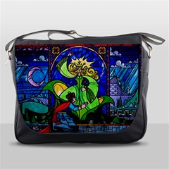 Beauty And The Beast Stained Glass Rose Messenger Bag by Sarkoni