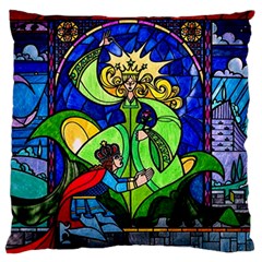 Beauty And The Beast Stained Glass Rose Standard Premium Plush Fleece Cushion Case (two Sides) by Sarkoni