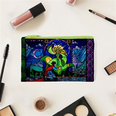 Beauty And The Beast Stained Glass Rose Cosmetic Bag (xs) by Sarkoni