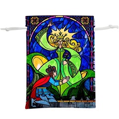 Beauty And The Beast Stained Glass Rose Lightweight Drawstring Pouch (xl) by Sarkoni