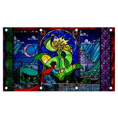 Beauty And The Beast Stained Glass Rose Banner And Sign 7  X 4  by Sarkoni