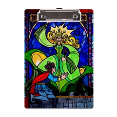 Beauty And The Beast Stained Glass Rose A5 Acrylic Clipboard by Sarkoni