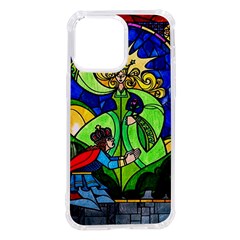 Beauty And The Beast Stained Glass Rose Iphone 14 Pro Max Tpu Uv Print Case by Sarkoni