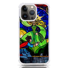 Beauty And The Beast Stained Glass Rose Iphone 13 Pro Tpu Uv Print Case by Sarkoni