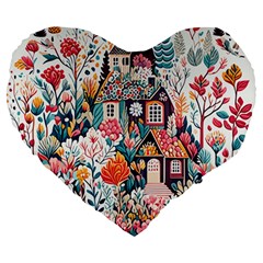 Cottagecore Large 19  Premium Heart Shape Cushions by Valentinaart